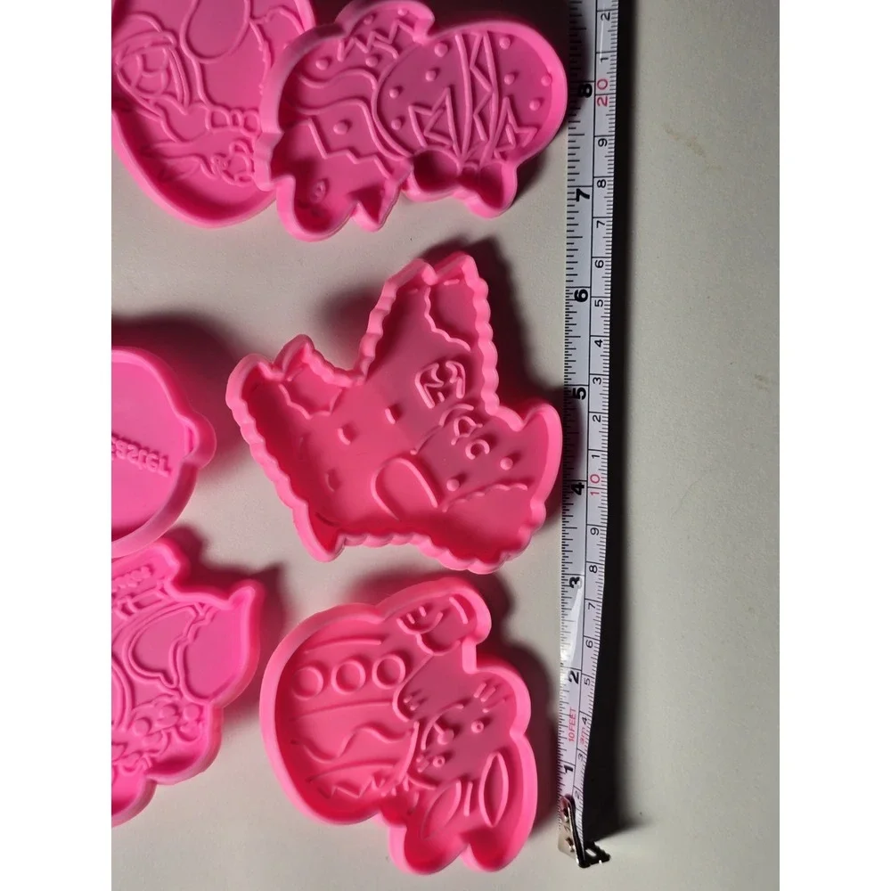 Easter Spring Cookie Cutters Lot 10 Plastic Press Design Easy Decorate‎ Pink